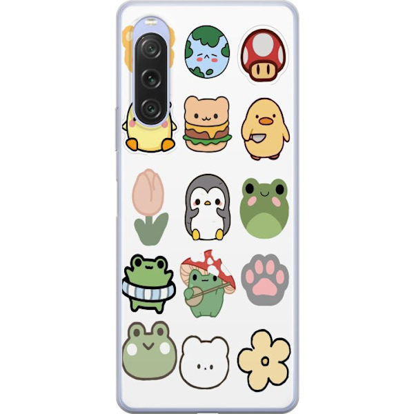 Sony Xperia 10 V Genomskinligt Skal Kawaii Friends – söta figurer i japansk stil