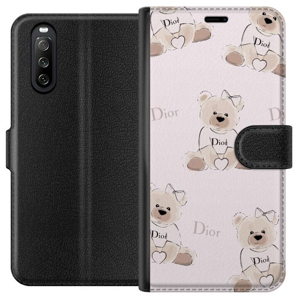 Sony Xperia 10 III Tegnebogsetui Teddy Dior Vibes - luksuriøs bamse i modetil