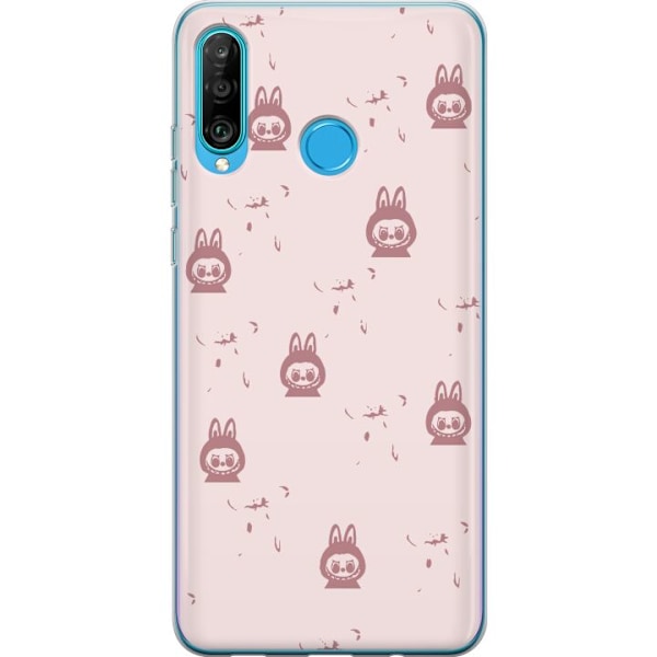 Huawei P30 lite Läpinäkyvä kuori Labubu Neon Pop - Neonvärinen pop art hirviö