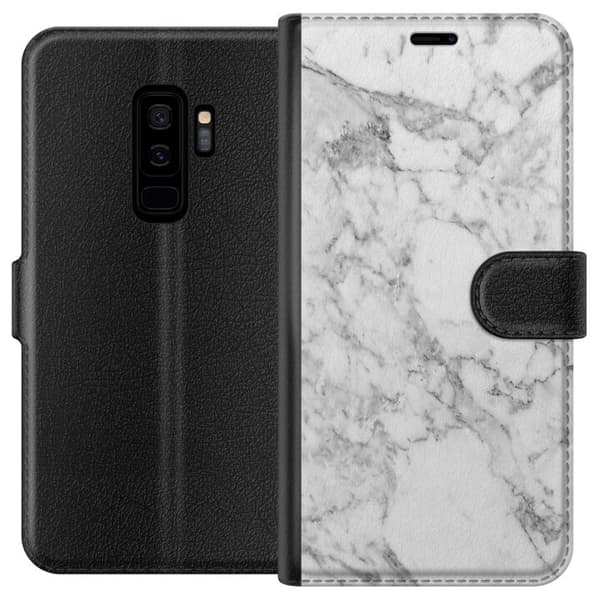 Kompatibelt Lommeboketui til Samsung Galaxy S9+ Marmor Hvit