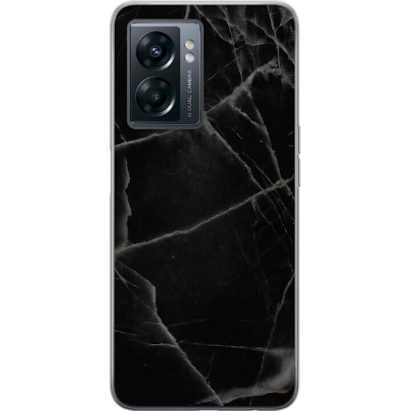 OnePlus Nord N300 Gennemsigtig cover Sort marmor