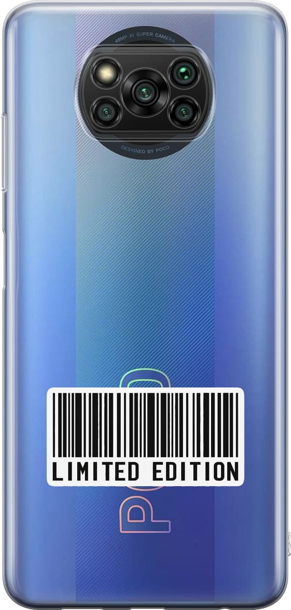 Kompatibel Mobilcover til Xiaomi Poco X3 Pro Stregkode - Sort motiv i begrænset oplag - Stregkode. sort