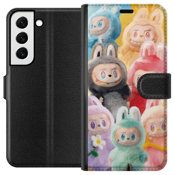 Samsung Galaxy S22+ 5G Plånboksfodral Labubu Sketch Style – Handritat monster i tusch