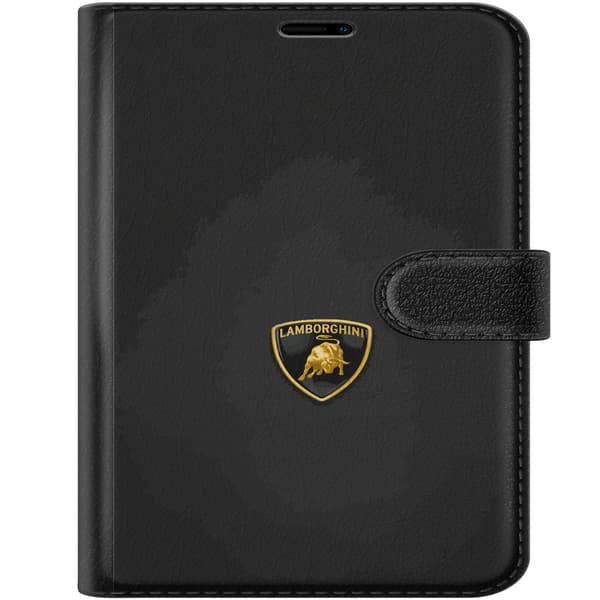 Kompatibel Tegnebogsetui til Apple iPhone Duo Guldfarvet tyreemblem på sort baggrund
