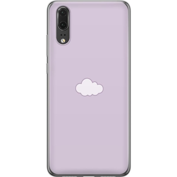 Huawei P20 Genomskinligt Skal Lila Moln – minimalistiskt moln på lila bakgrund