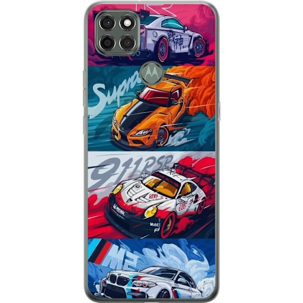 Motorola Moto G9 Power Läpinäkyvä kuori Nopeat Autot - Piir