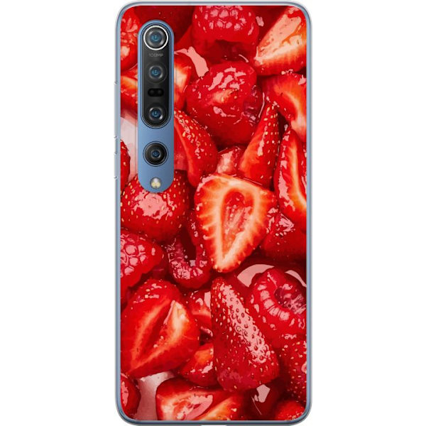 Xiaomi Mi 10 Pro 5G Läpinäkyvä kuori Mansikkakuviointi - makea motiivi kesäfiiliksellä