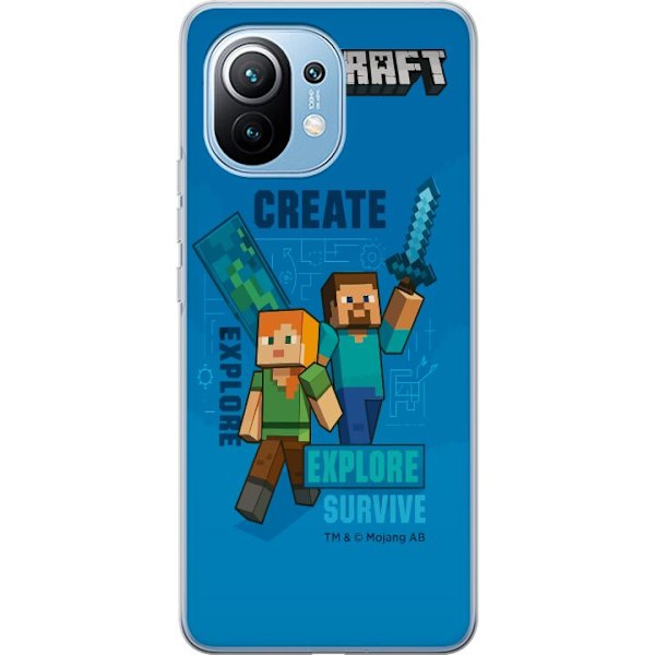 Xiaomi Mi 11 Läpinäkyvä kuori Minecraft Luolastot