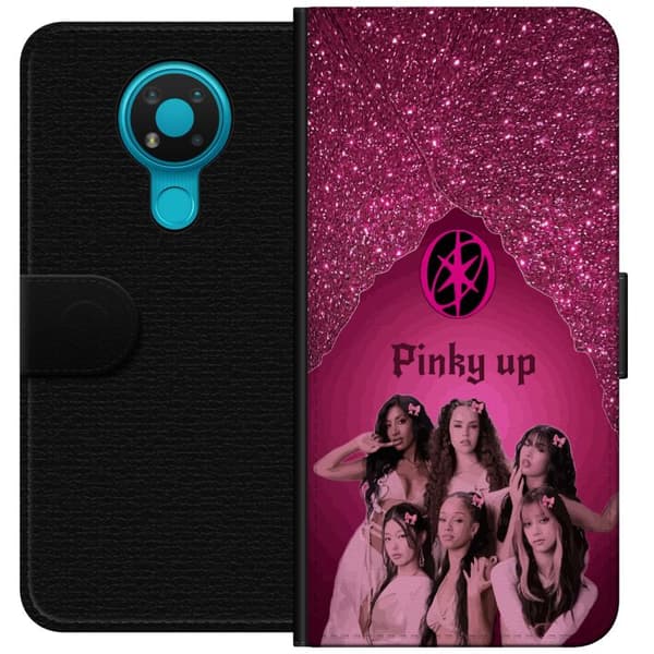 Kompatibel Tegnebogsetui til Nokia 3.4 KATSEYE Pinky Up pink