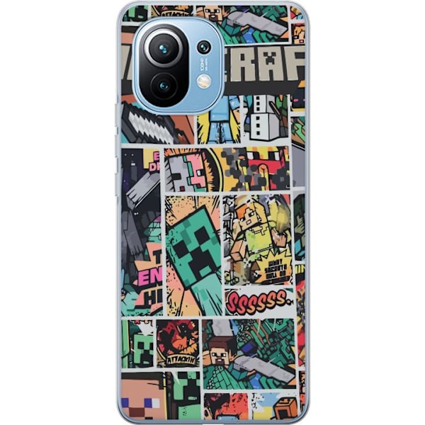 Xiaomi Mi 11 Läpinäkyvä kuori Minecraft Taide