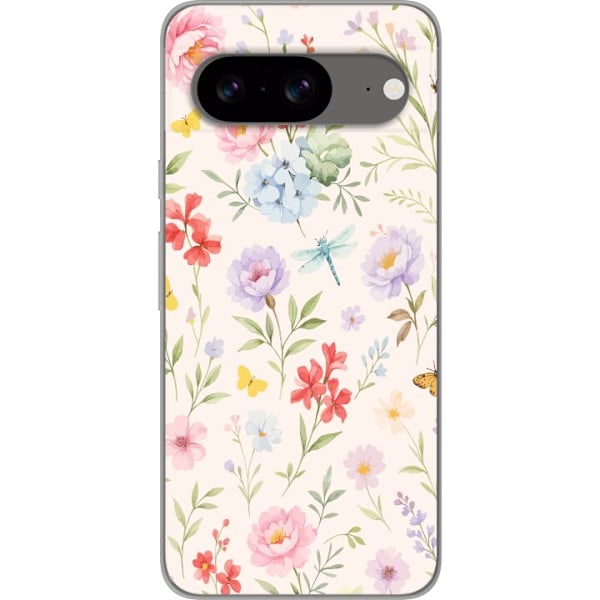 Google Pixel 8 Läpinäkyvä kuori Kukat