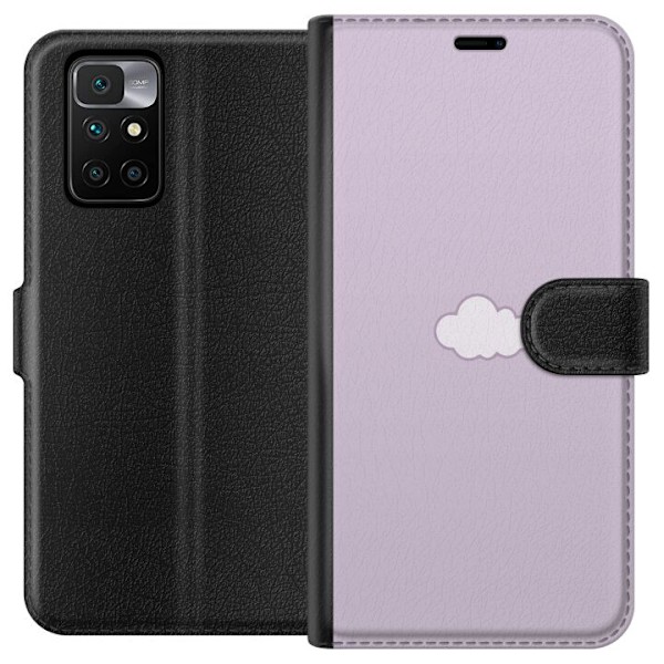 Xiaomi Redmi 10 Plånboksfodral Lila Moln – minimalistiskt moln på lila bakgrund