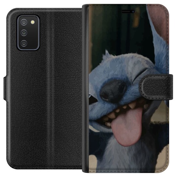 Samsung Galaxy A02s Lommeboketui Stitch Søt Alien - Blå Favo
