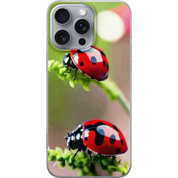 Apple iPhone 16 Pro Max Läpinäkyvä kuori Leppäkerttu Hyönteinen Onni Symboli Luontoaihe Suosittu Graafinen Motiivi Koristelu Kesäkiertue