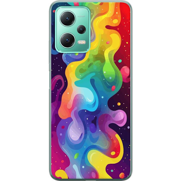 Xiaomi Redmi Note 12 Genomskinligt Skal Color Splash Abstrakt Konst Design Färgstarkt Mönster Modern Populär Väggkonst Grafiskt Trend