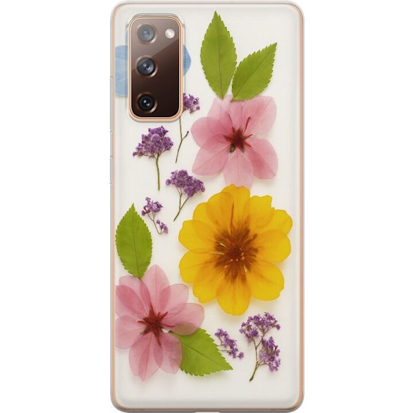 Samsung Galaxy S20 FE Gennemsigtig cover Pressede blomster