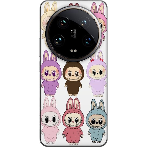 Xiaomi 14 Ultra Genomskinligt Skal Labubu Pink Monster – Popkonst med Kawaii-touch