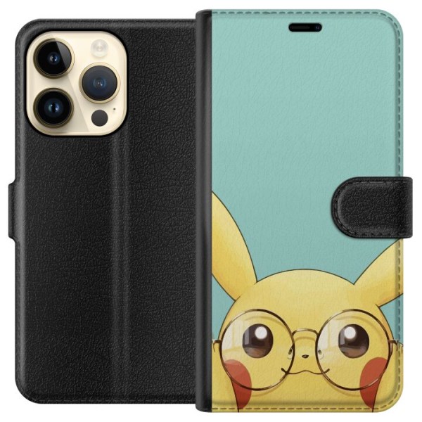Apple iPhone 14 Pro Lompakkokotelo Pikachu lasit