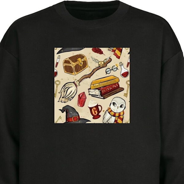 Sweatshirt for Voksen | Klassisk Collegegenser Harry Potter svart XXL