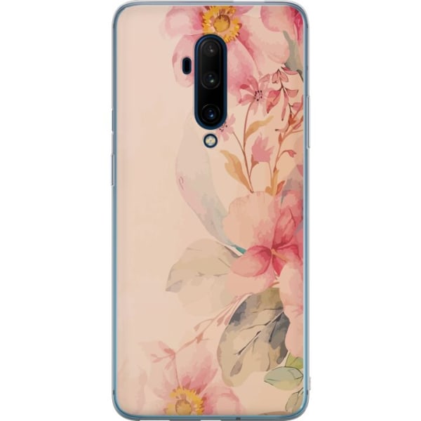 OnePlus 7T Pro Läpinäkyvä kuori Värikkäät Kukat