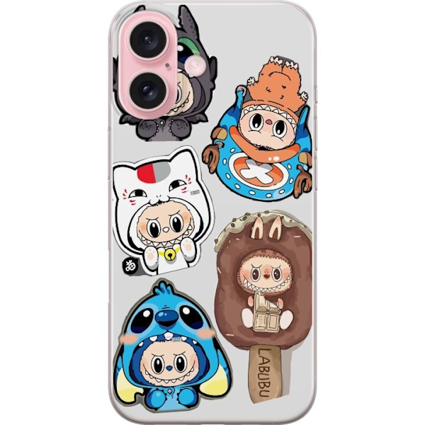 Apple iPhone 16 Gennemsigtig cover Labubu figur samling - Pop