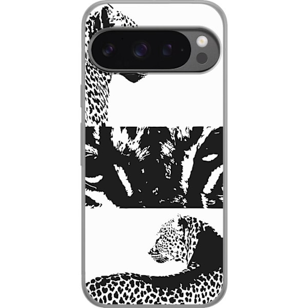 Google Pixel 9 Pro XL Gennemsigtig cover Leopard Faces