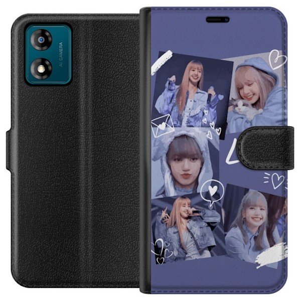 Motorola Moto E13 Tegnebogsetui Lisa Blackpink – Aesthetic K-pop Queen