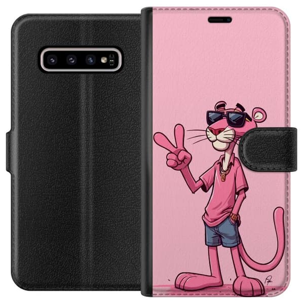 Kompatibelt Lommeboketui til Samsung Galaxy S10+ Pink Panter Peace