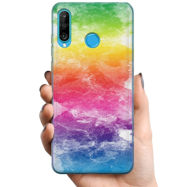 Huawei P30 lite TPU Mobildeksel Vannfarget Fading