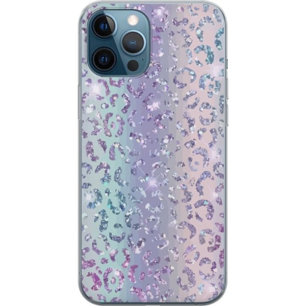 Apple iPhone 12 Pro Gjennomsiktig deksel Glitter Leopard