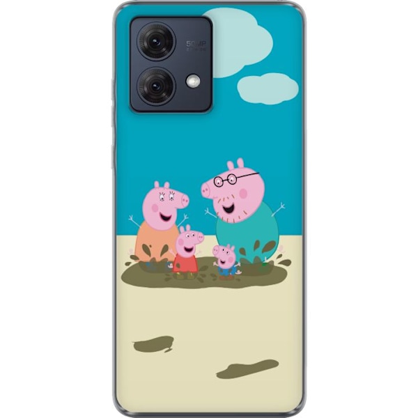 Motorola Moto G84 Gennemsigtig cover Greta Gris Familie Georg