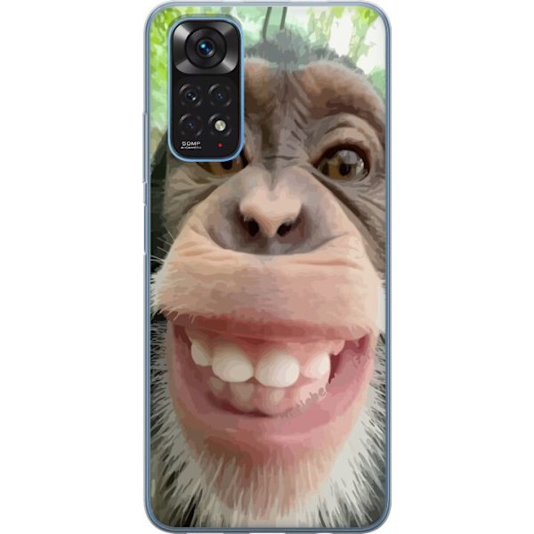 Xiaomi Redmi Note 11 Genomskinligt Skal Chimp Selfie Rolig Grafisk Design Apa Djurmotiv Trend Roligt Motiv Populärt Urban Art Stil