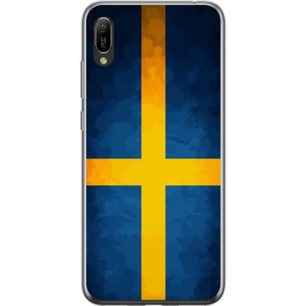 Kompatibelt Mobilskal till Huawei Y6 Pro (2019) Svenska flaggan blå