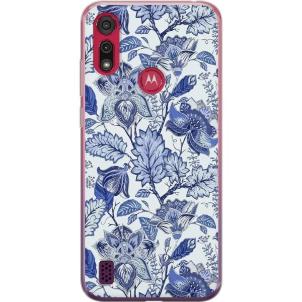 Motorola Moto E6s (2020) Gennemsigtig cover Blomster Blå...