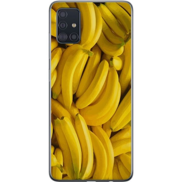 Samsung Galaxy A51 Genomskinligt Skal Banana Pattern – lekfullt mönster med gula bananer