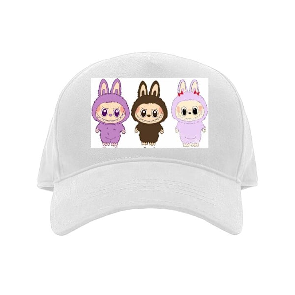 Keps för Barn | Bekväm Justerbar Barn-Keps Labubu Pink Monster – Popkonst med Kawaii-touch vit Barn