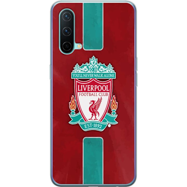 OnePlus Nord CE 5G Läpinäkyvä kuori Liverpool FC - Klassinen jalkapallourheilu Punaisena