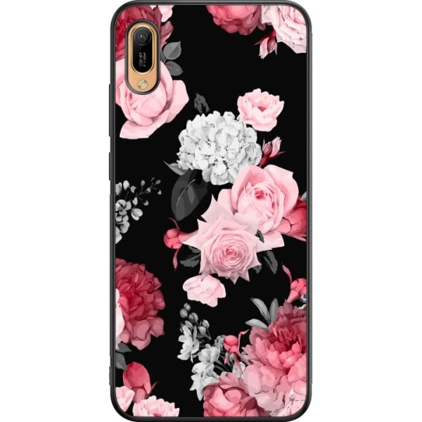 Huawei Y6 (2019) Sort cover Floral Blomst