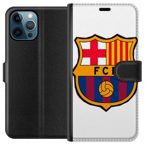 Apple iPhone 12 Pro Max Tegnebogsetui FC Barcelona Emblem Fodbold Catalonien Blå Rød Klublogo Stolthed La Liga Fans Ikonsk Billede