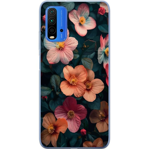 Xiaomi Redmi Note 9 4G Gennemsigtig cover Blomster