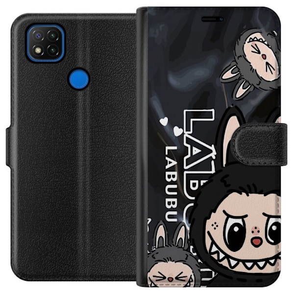Xiaomi Redmi 9C Tegnebogsetui <nl>Labubu Black Energy - Sort m