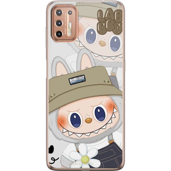 Motorola Moto G9 Plus Gennemsigtig cover Labubu Minimal Mood - Enkel og stilren monsterdesign