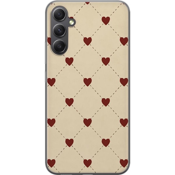 Samsung Galaxy S23 FE Genomskinligt Skal Heart Grid