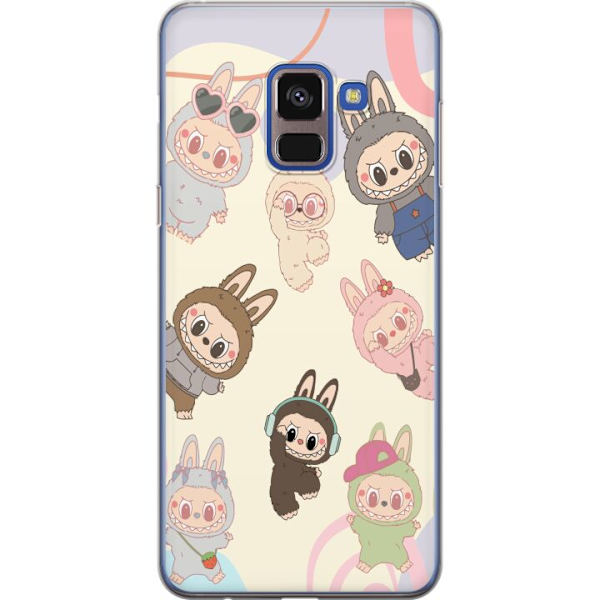 Samsung Galaxy A8 (2018) Genomskinligt Skal Labubu Pop Mart Kollektion Motiv Figur Samling Design Populärt Art Toy Pop Mart Kreativ Grafiskt
