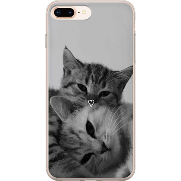Kompatibelt Mobildeksel til Apple iPhone 8 Plus Katt Hjerte