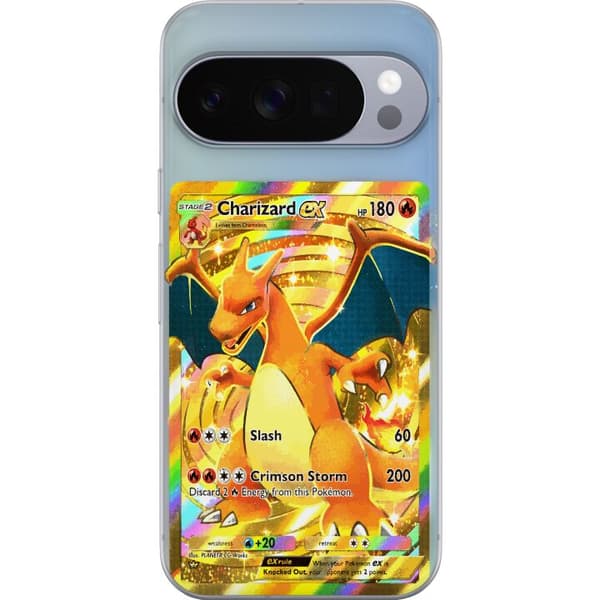 Kompatibelt Mobildeksel til Google Pixel 11 Pro XL GyllenCharizard EX samlerkort med regnbueeffekter gull