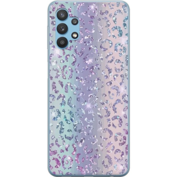 Samsung Galaxy A32 5G Gennemsigtig cover Glitter Leopard