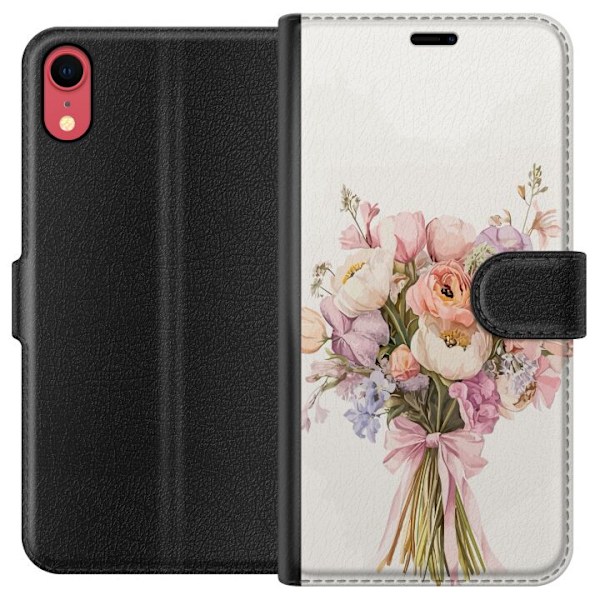 Apple iPhone XR Lommeboketui Mobildeksel med fargerikt blomsterbukett i romantisk stil