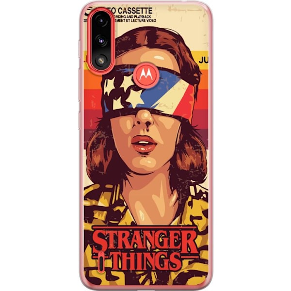 Motorola Moto E7 Power Genomskinligt Skal Stranger Things VHS