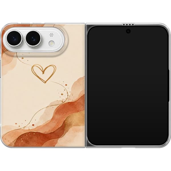 Kompatibel Mobilcover til Apple iPhone Duo Ravhjerte beige